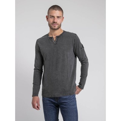 T-shirt Manches Longues Col Tunisien Pur Coton Jaludol RITCHIE