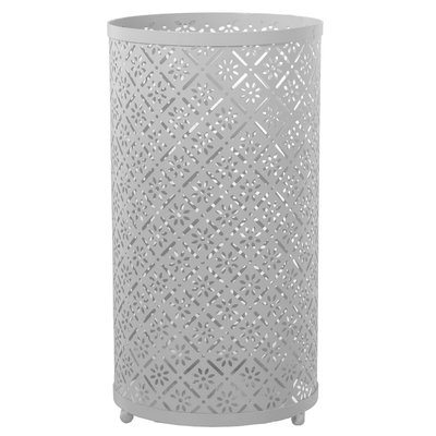 Porte parapluie rond en métal ajouré blanc - 24x45cm WADIGA