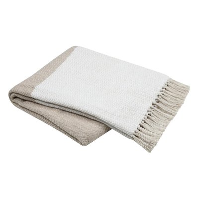 Plaid avec franges  - Effet laine grattée bicolore LOVELY CASA