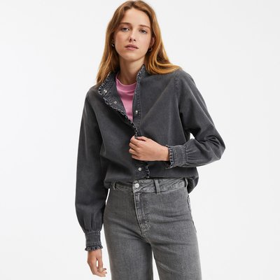 Chemise en denim col victorien, manches longues LA REDOUTE COLLECTIONS