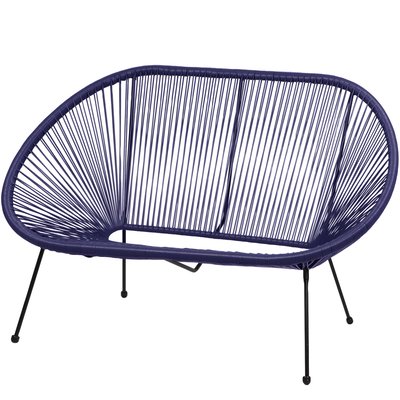 Canapé de jardin 2 places en résine bleu Strings 137x92x85cm SUNNYDAYS