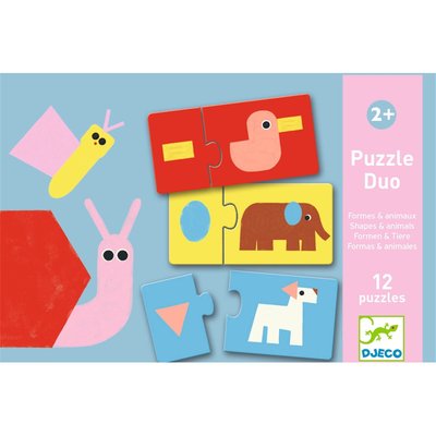 Puzzle duo Animaux et formes DJECO