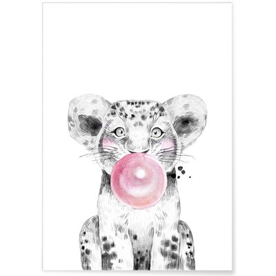 Poster Bulle de Lionceau Rose L'AFFICHERIE