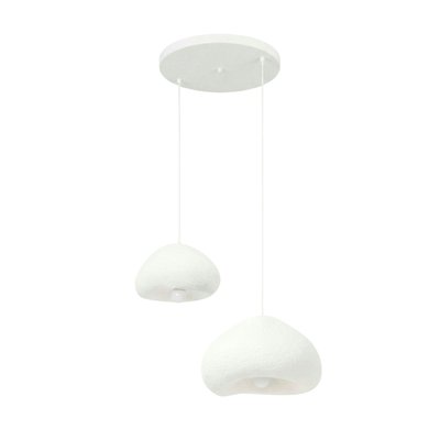 Suspension blanche design organique 2 lampes 70 cm NOXIS PIER IMPORT