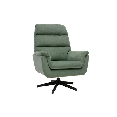 Fauteuil pivotant en tissu chenille terre brûlée et métal noir JONAH MILIBOO