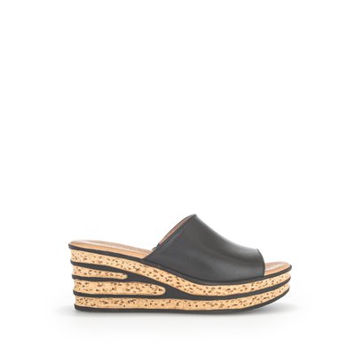 Sandales en cuir grainé à talon compensé GABOR