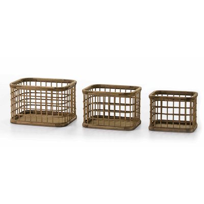 Paniers en bois rectangulaires (lot de 3) RECOLLECTION