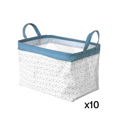 Lot de 10 paniers 2 poignées 38x26x26cm CALICOSY