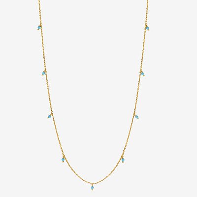 Collier doré turquoise long - milady CAROLINE NAJMAN