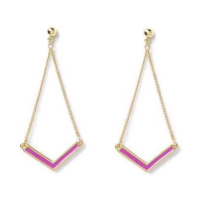 Boucles d'oreilles V émail DRAEGER PARIS