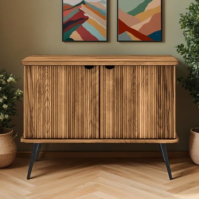 Buffet 97 cm 2 portes - Bois massif hêtre - AMALFI MAISON AUBERTIN