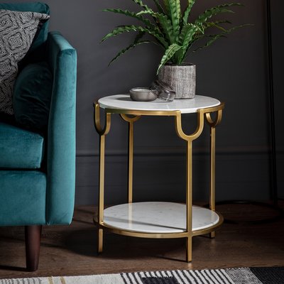 Darjee Two Tier Luxury Marble Side Table SO'HOME