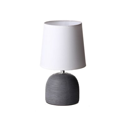Lampe à poser ronde céramique gris effet naturel - 16x16x27.5cm WADIGA