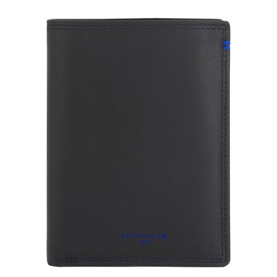 Portefeuille vertical zippé 2 volets petit en cuir lisse MARTIN LE TANNEUR