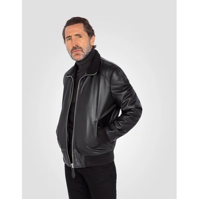 Blouson en cuir d'agneau col montant SCHOTT