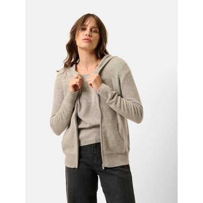 Gilet Zippé Capuche Nuage Chiné Debbie JUST CASHMERE