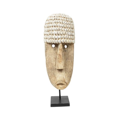 Statuette en bois et coquillages COWRIE BAZAR BIZAR