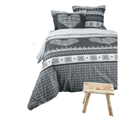 Housse de couette + taies Chabottes coeurs EDEN