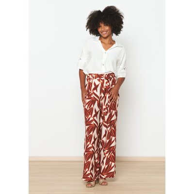Pantalon évasé à imprimé feuilles LOLALIZA