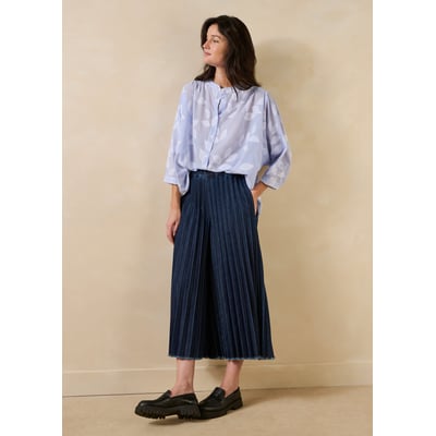 Pantalon jupe culotte en jean taille élastiquée LA FEE MARABOUTEE