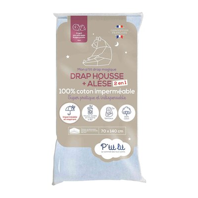 Drap housse alèse 2 en 1 imperméable P'TIT LIT