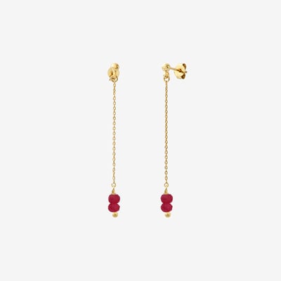 Boucles d'oreilles venus jade rose CAROLINE NAJMAN