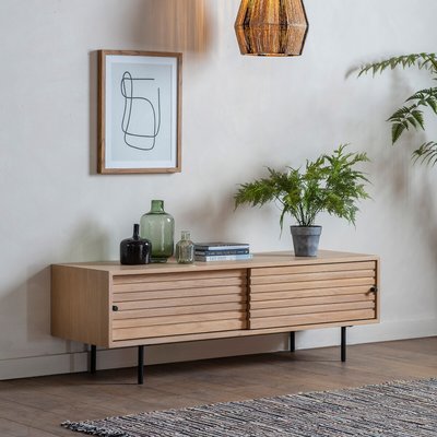 Batala Japandi Oak Slatted TV Unit SO'HOME