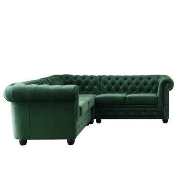 Canapé d'Angle réversible en Velours 5 places - WILLIAM LISA DESIGN
