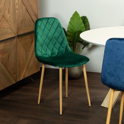 Chaise en velours vert (lot de 2) PIER IMPORT