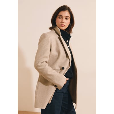 Manteau mi-long croisé avec laine MADIM ETAM