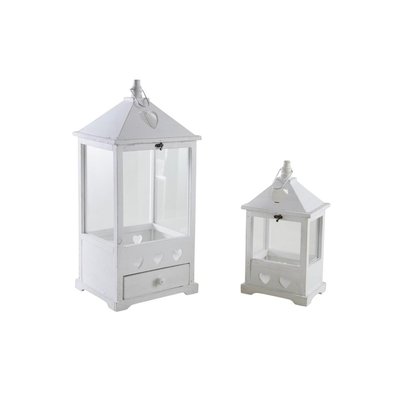 Lanternes en bois blanchi (lot de 2) AUBRY GASPARD
