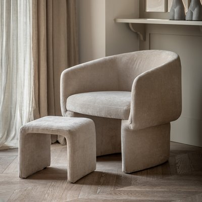 Elfin Soft Brushed Tub Chair and Footstool SO'HOME