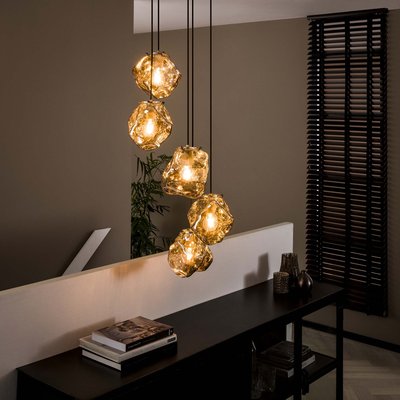 Suspension moderne 5 niveaux verre chromé NIAGARA PIER IMPORT