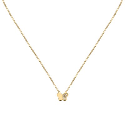 Collier en acier, cristaux, SILVER LA PETITE STORY