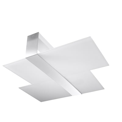 Plafonnier Acier Chrome/Blanc E27 2 Massimo EDEN