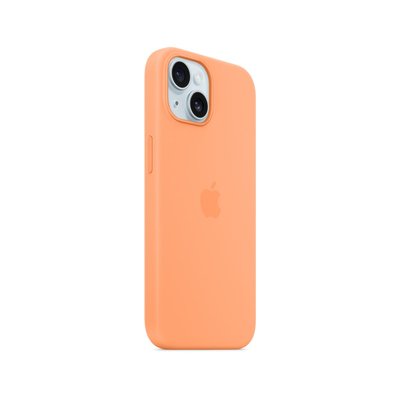 Coque iPhone 15 MagSafe silicone Sorbet orange APPLE