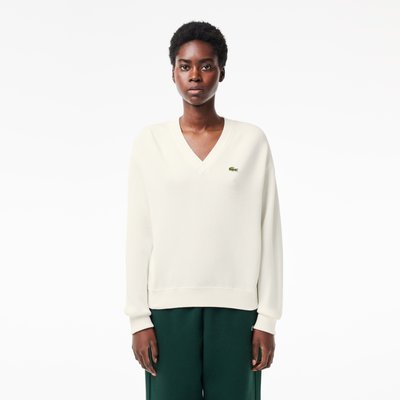 Pull col V point mousse coton LACOSTE