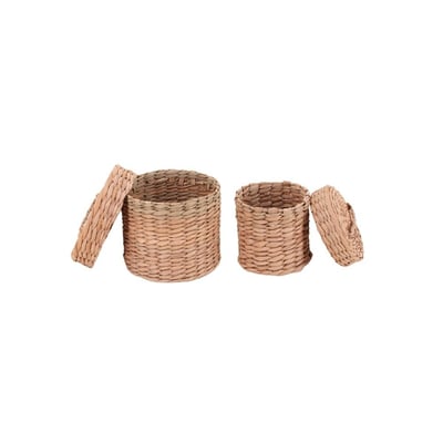 Lot de 2 paniers en jacinthe d'eau AZAO