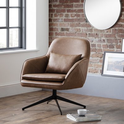Arnott Leather Swivel Armchair SO'HOME