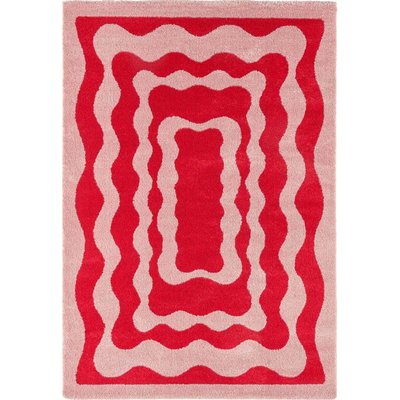 Tapis intérieur à poils longs Swing 382 rouge 200 x 280 cm JARDINDECO