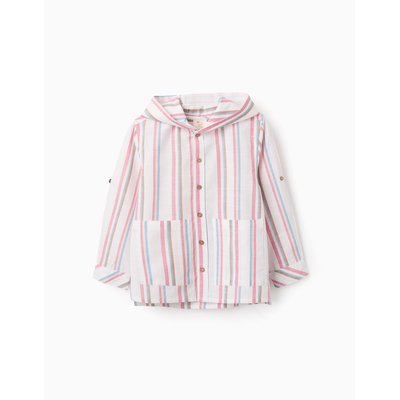 Chemise à Col Mao à Rayures ZIPPY