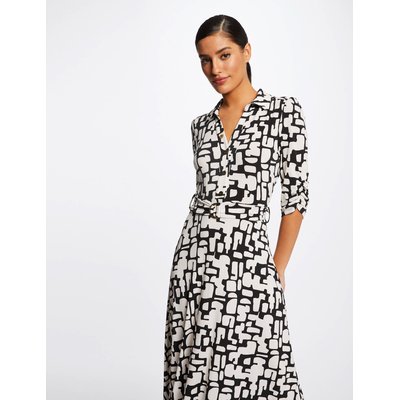 Robe longue évasée, imprimé abstrait MORGAN