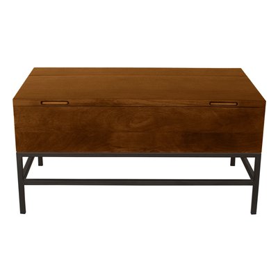 Table basse relevable industrielle bois manguier massif teinté et métal noir L90 cm YPSTER MILIBOO