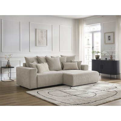 Canapé d'angle convertible 4 places en tissu texturé, ATILLA BOBOCHIC