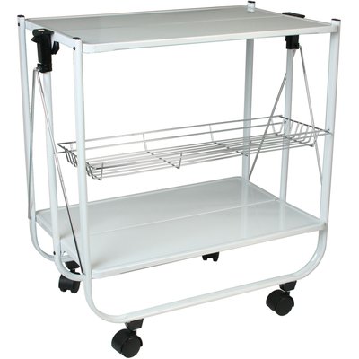 Table roulante pliable en métal blanc - 68x40x70cm WADIGA