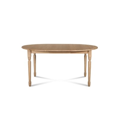 Table ronde extensible pieds tournés D105 + 4 chaises tissu - VICTORIA HELLIN, DEPUIS 1862