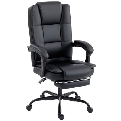 Chaise de bureau PU Noir HOMCOM