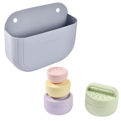 Coffret de 4 Jouets de Bain avec rangement silicone Multicouleurs BEABA