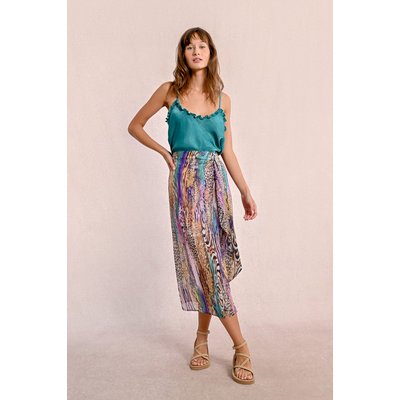 Longue jupe imprimée, en semi-transparence MOLLY BRACKEN