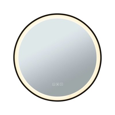 Miroir Salle de Bain Mirra 11,5W Noir, Miroir Rond 3000 - 6500K BOUTICA-DESIGN